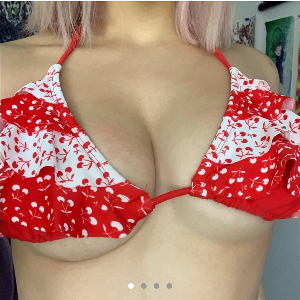 Cherry string bikini top